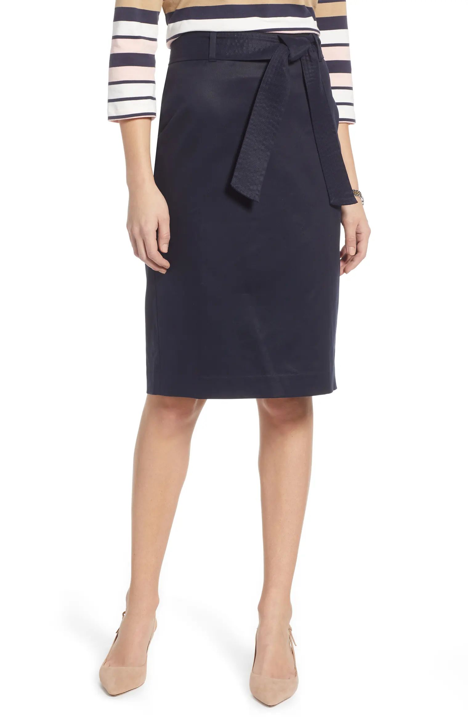 Cotton Blend Twill Pencil Skirt | Nordstrom