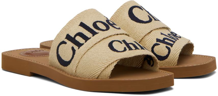 Chloé - Beige Woody Sandals | SSENSE