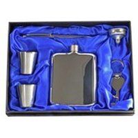 Personalised 6oz Luxury Silver Coating Hip Flask Gift Set | Etsy (US)