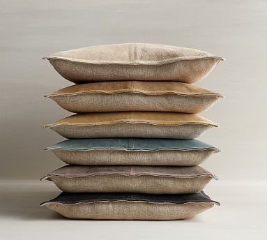 Pieced Suede Pillows | Pottery Barn (US)
