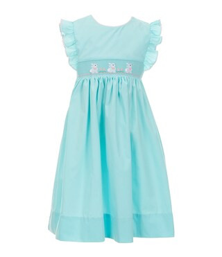 Little Girls 2T-6X Round Neck Smocked Bunny Bishop Dress | Dillard's