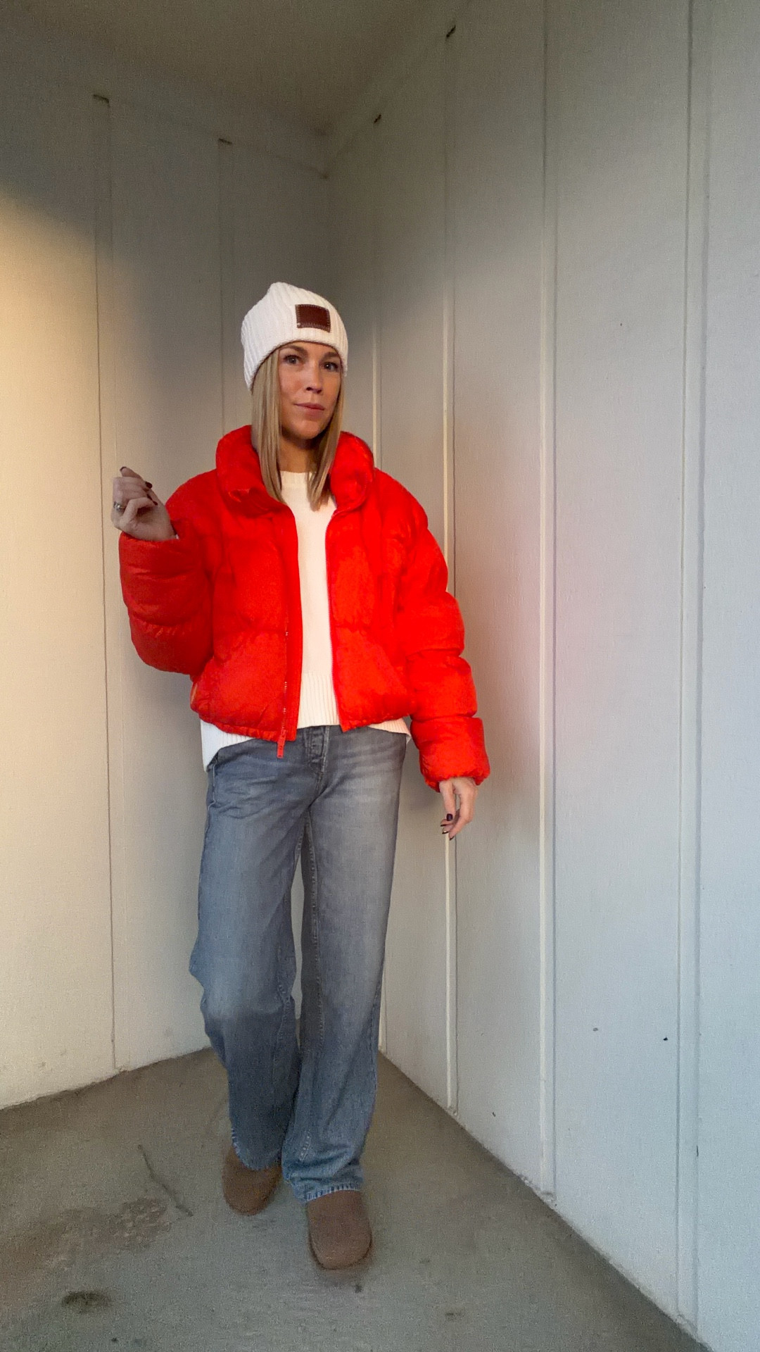 Free People Coat size small
Quince sweater size medium
Rag and Bone Miramar sweatpant jeans size xs
Uggs, Love Your Melon Hat, and Bombas socks

#winterlook #festiveoutfit #momstyle #pufferjacket #casual

#LTKmomlife #LTKootd #LTKgrwm