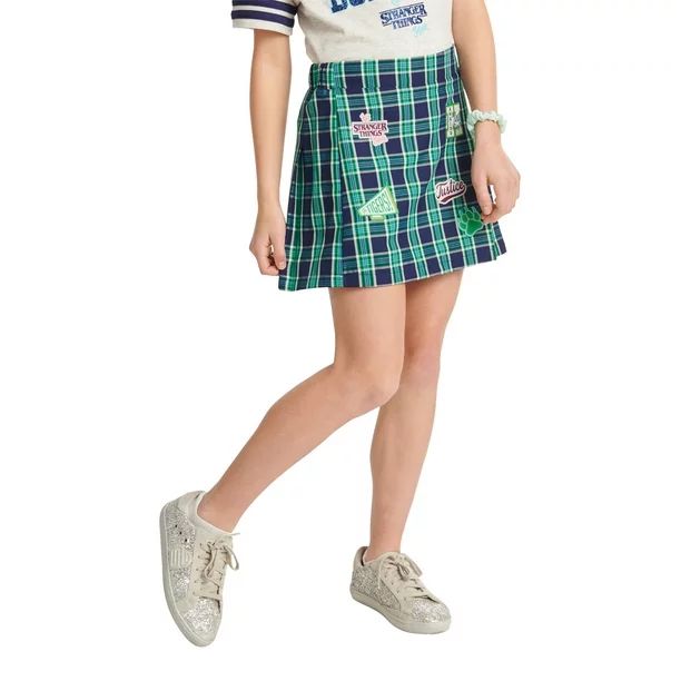 Justice Girls x Stranger Things Woven Plaid Skirt, Sizes XS- XLP - Walmart.com | Walmart (US)