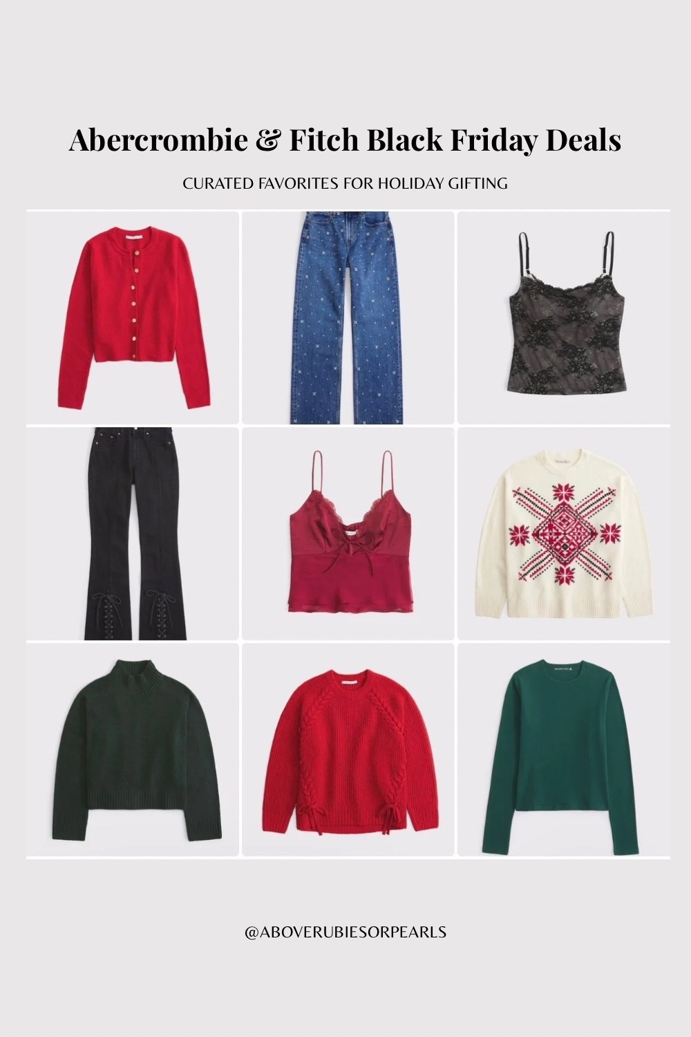 Abercrombie Black Friday Deals — Cozy layers, festive colors, and the cutest details.
I rounded up my favorite sweaters, cardigans, camis, and two gorgeous jeans you can dress up or down for the holidays.
Everything is on sale + perfect for gifting or creating effortless holiday outfits.
✨ Curated favorites for holiday gifting ✨
Shop each look below!


#LTKCyberWeek #LTKHoliday #LTKGiftGuide