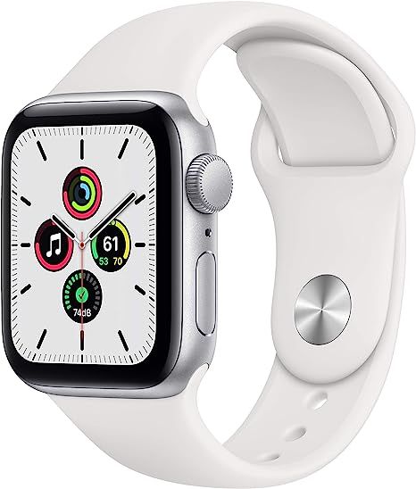 New Apple Watch SE (GPS, 40mm) - Silver Aluminum Case with White Sport Band | Amazon (US)