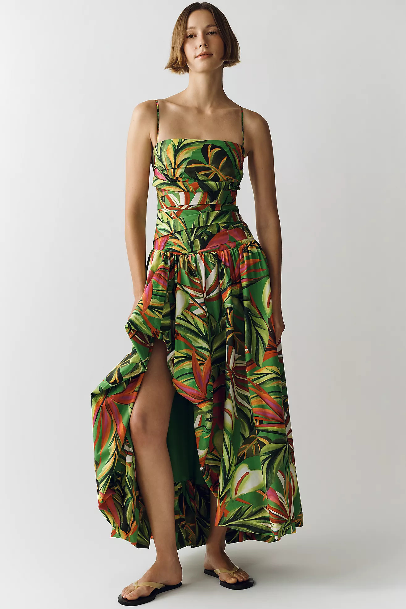 Farm Rio Cotton Tropical Print Maxi Dress | Anthropologie (US)