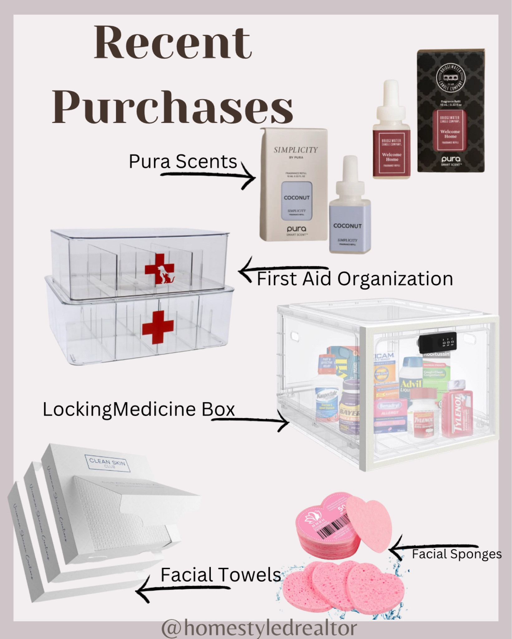 Pura scents
Amazon organization 
First aid organization 
Amazon finds 
Skincaree

#LTKBeauty #LTKHome #LTKFindsUnder50