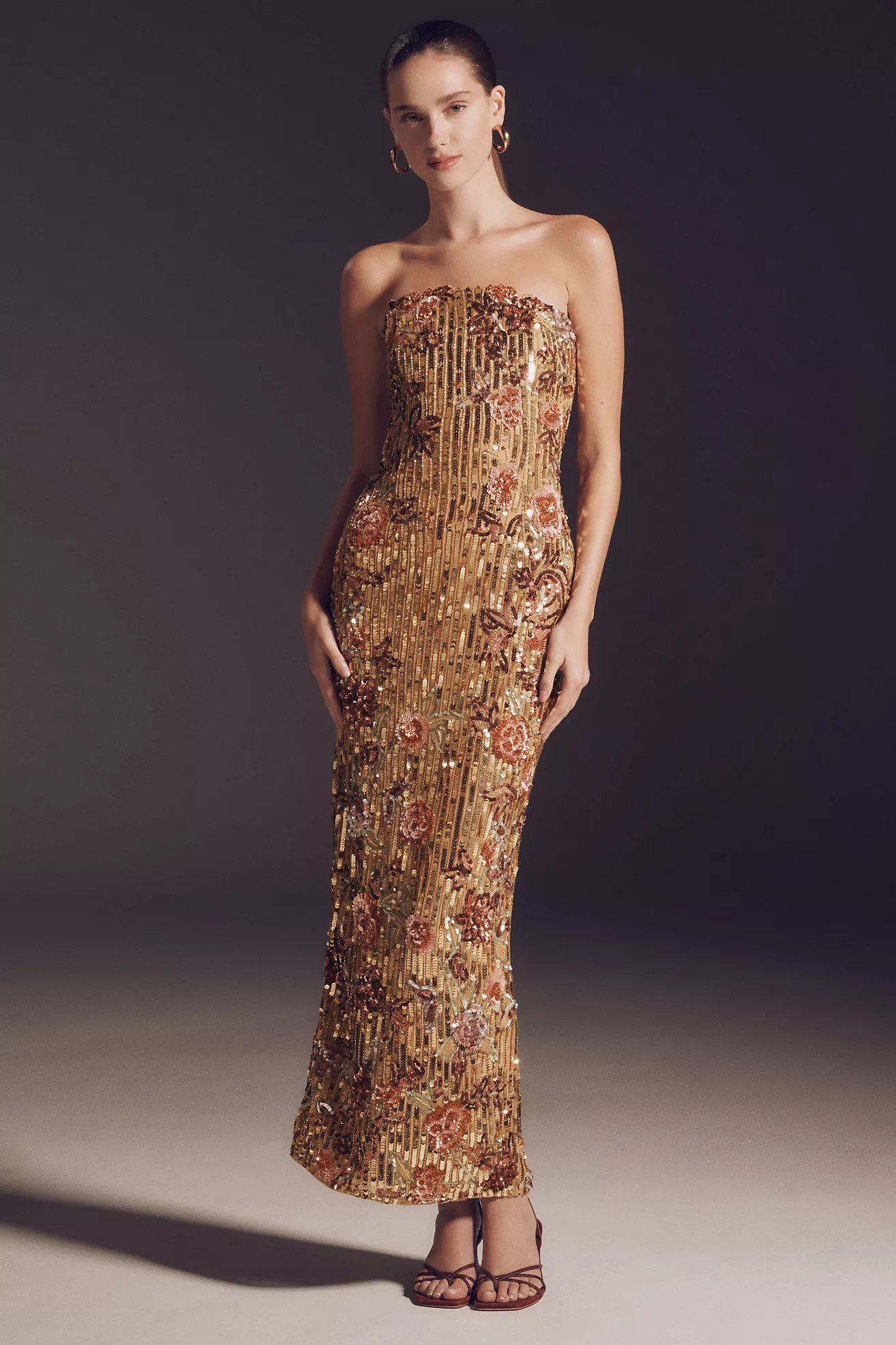 Mac Duggal Strapless Column Maxi Dress | Anthropologie (US)