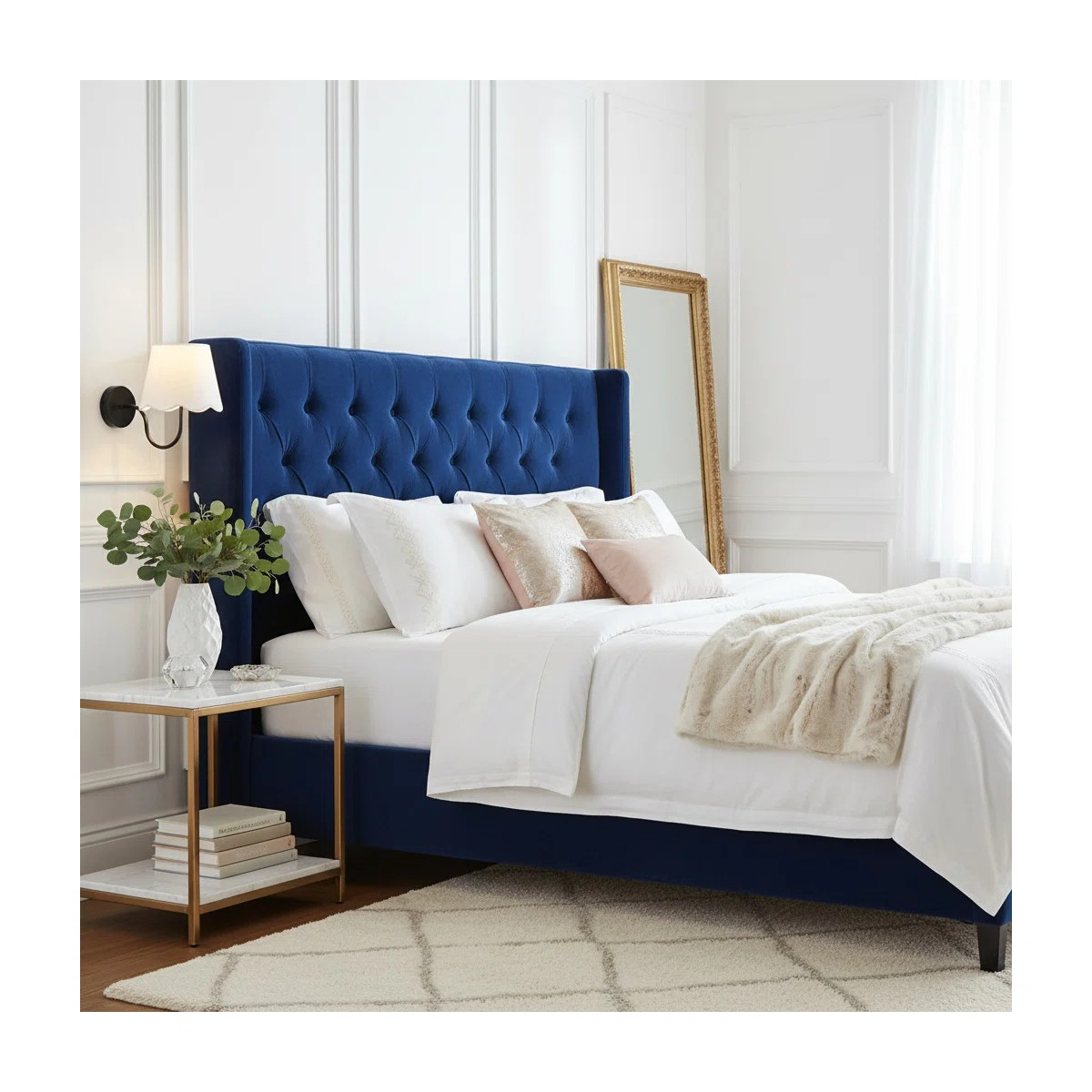 1-Light Iron Wall Sconce with Linen Shade | Wayfair North America