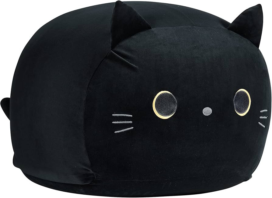 Stuffed Animal Storage Bean Bag Chair Cover for Kids Black Cat Beanbag Chair for Girls Large Size... | Amazon (US)