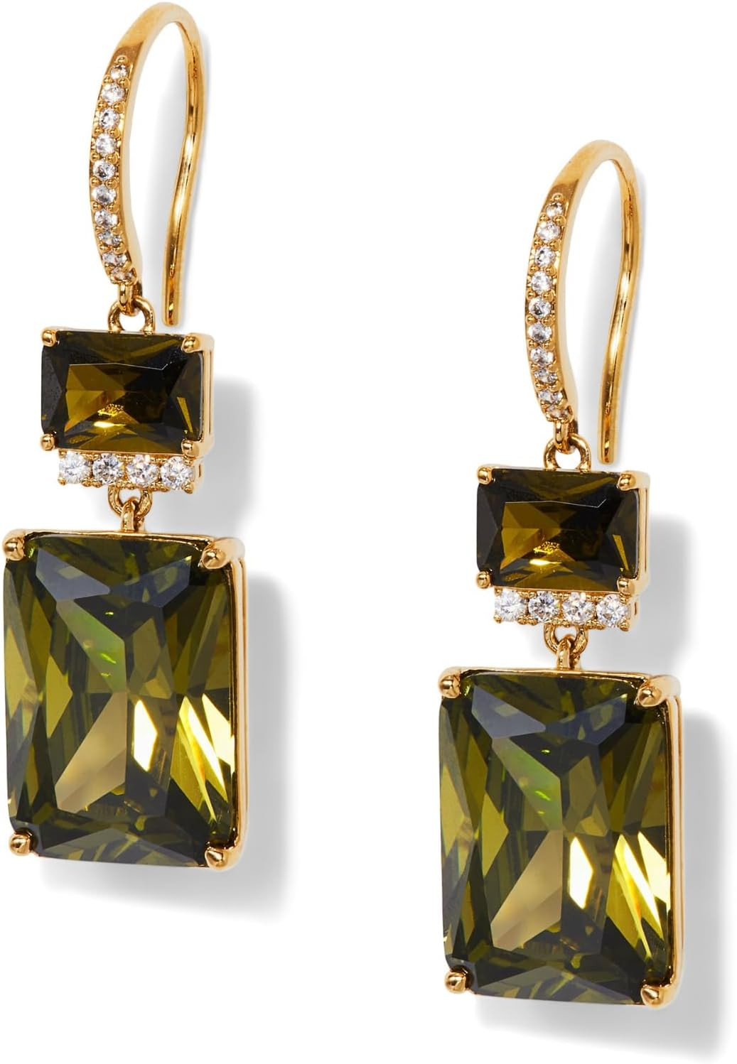 Nadri Macaron Emerald Double Drop French Hook Earrings | Amazon (US)