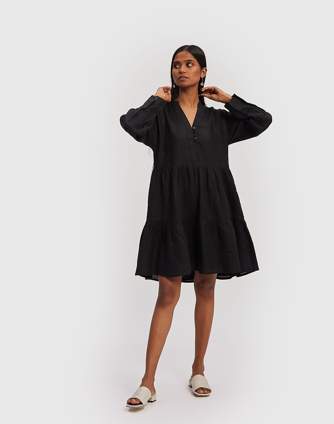 Reistor V-neck Tiered Dress | Madewell