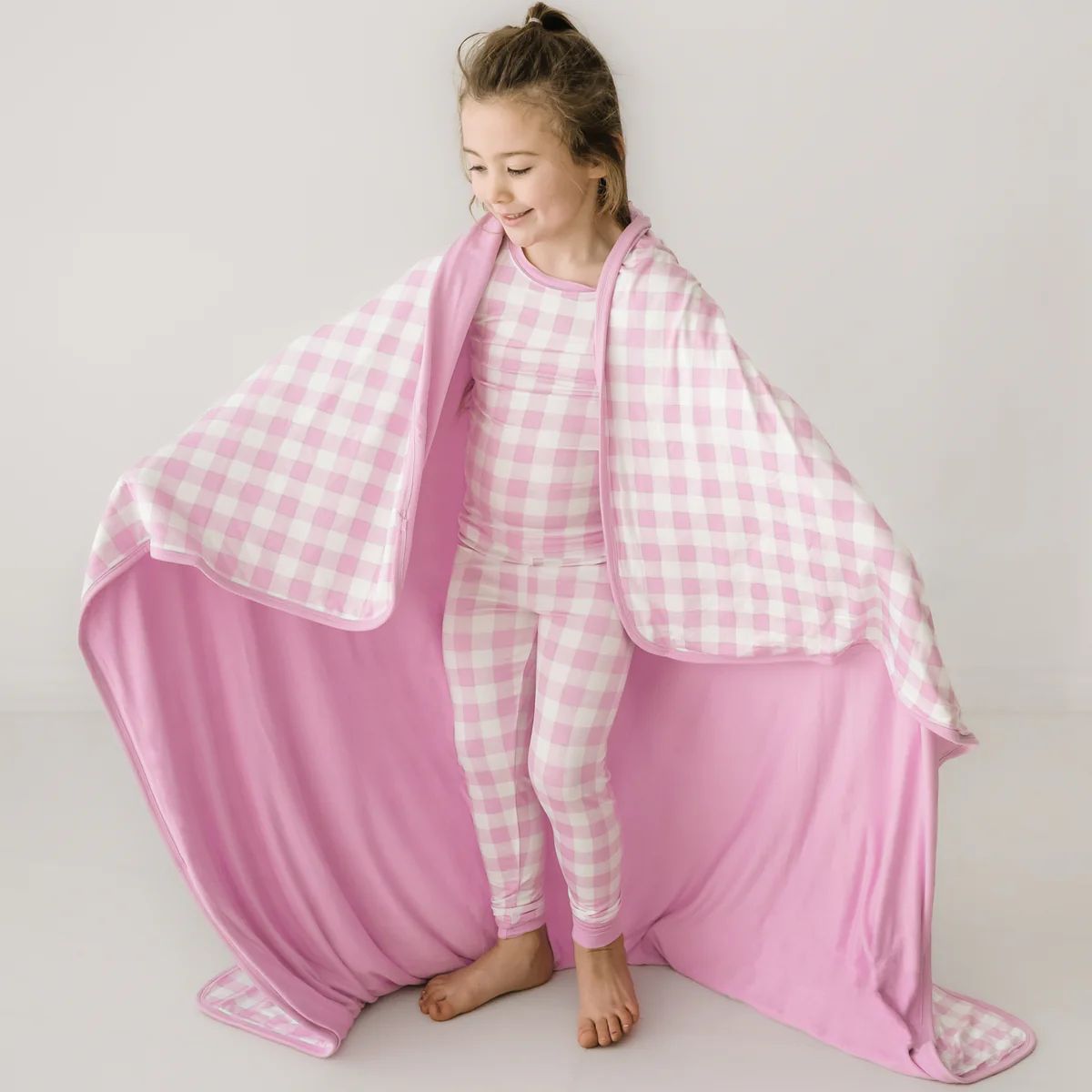 Pink Gingham Large Cloud Blanket® | Little Sleepies