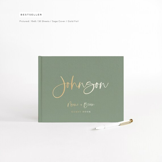 Wedding Guest Book | Real Gold Foil | Hardcover Landscape Guestbook | Photo Booth Ideas | Album W... | Etsy (US)