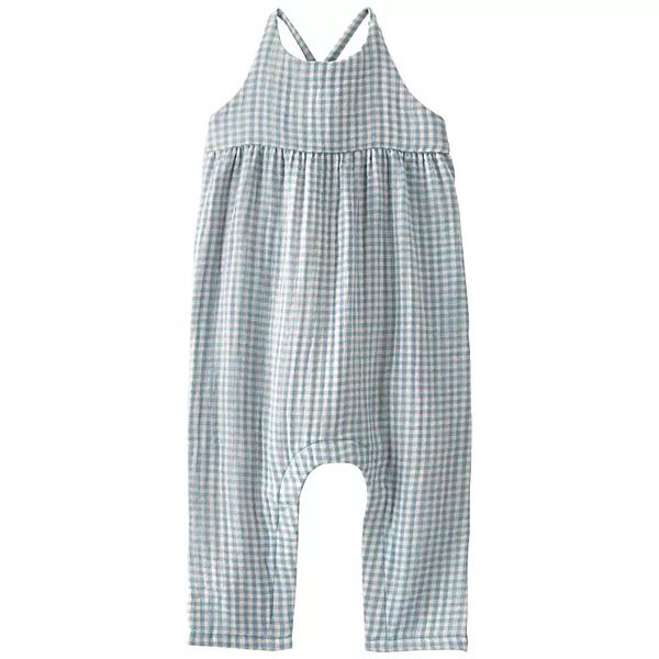 Baby Girl Little Planet by Carter's Gingham Print Organic Cotton Gauze Jumpsuit | Kohl's