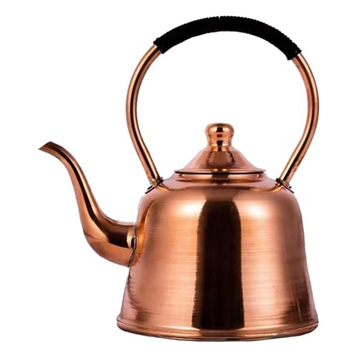 Fenteer Elegant Copper Tea Kettle with Ergonomic Handle, Pure Copper Teapot for Water Tea Coffee Fast Boiling, Large capacity Tea Kettle for Home Office Outdoor Gas and Induction Stovetop, 2L | Amazon (US)