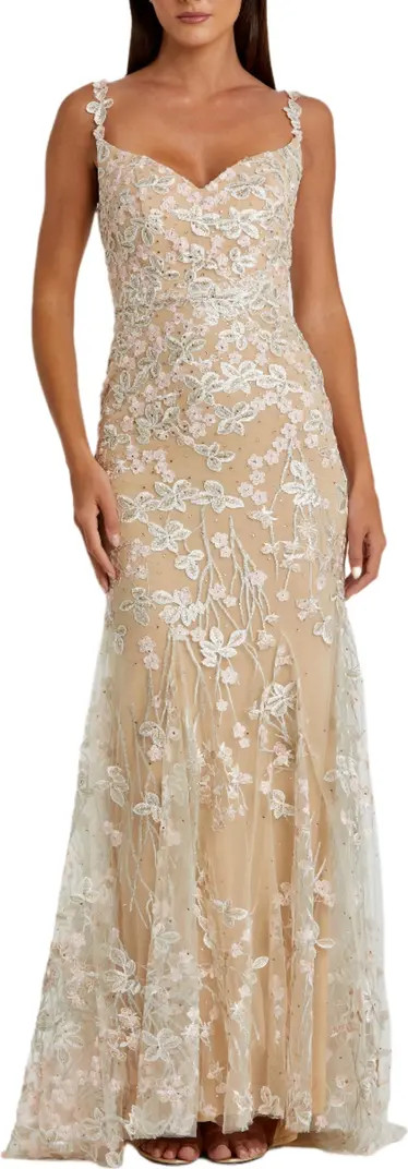 Floral Embroidered Corset Bodice Gown | Nordstrom