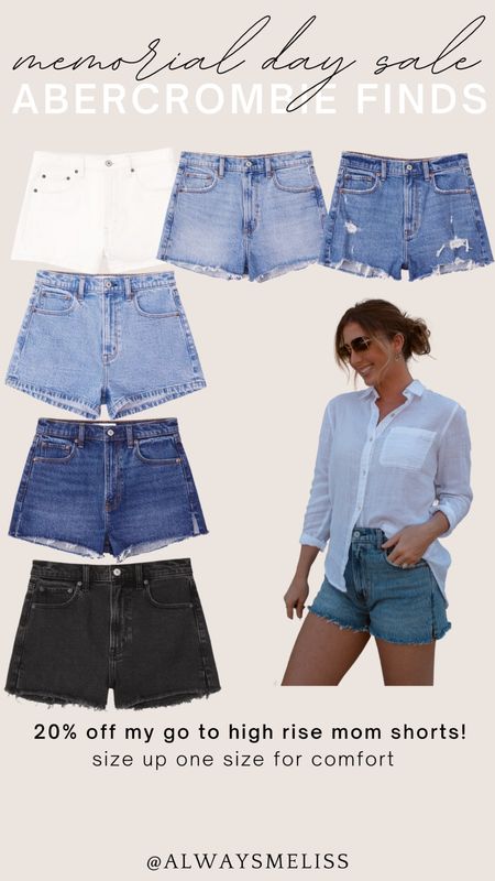These are the best denim shorts! They’re on sale this weekend for memorial day! I size up one size for comfort.

Abercrombie high rise mom shorts
Denim shorts
Jean shorts

#LTKunder100 #LTKsalealert #LTKstyletip