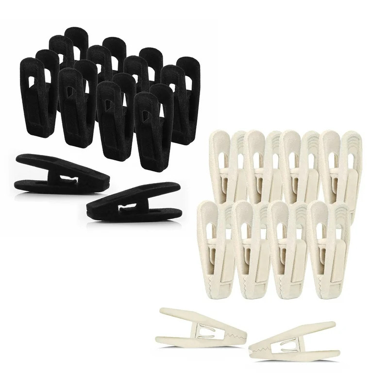 RYLZX Velvet Hanger Clips for Velvet Hangers - 20 PCS Beige and black Non-Slip Velvet Clip for Sk... | Walmart (US)