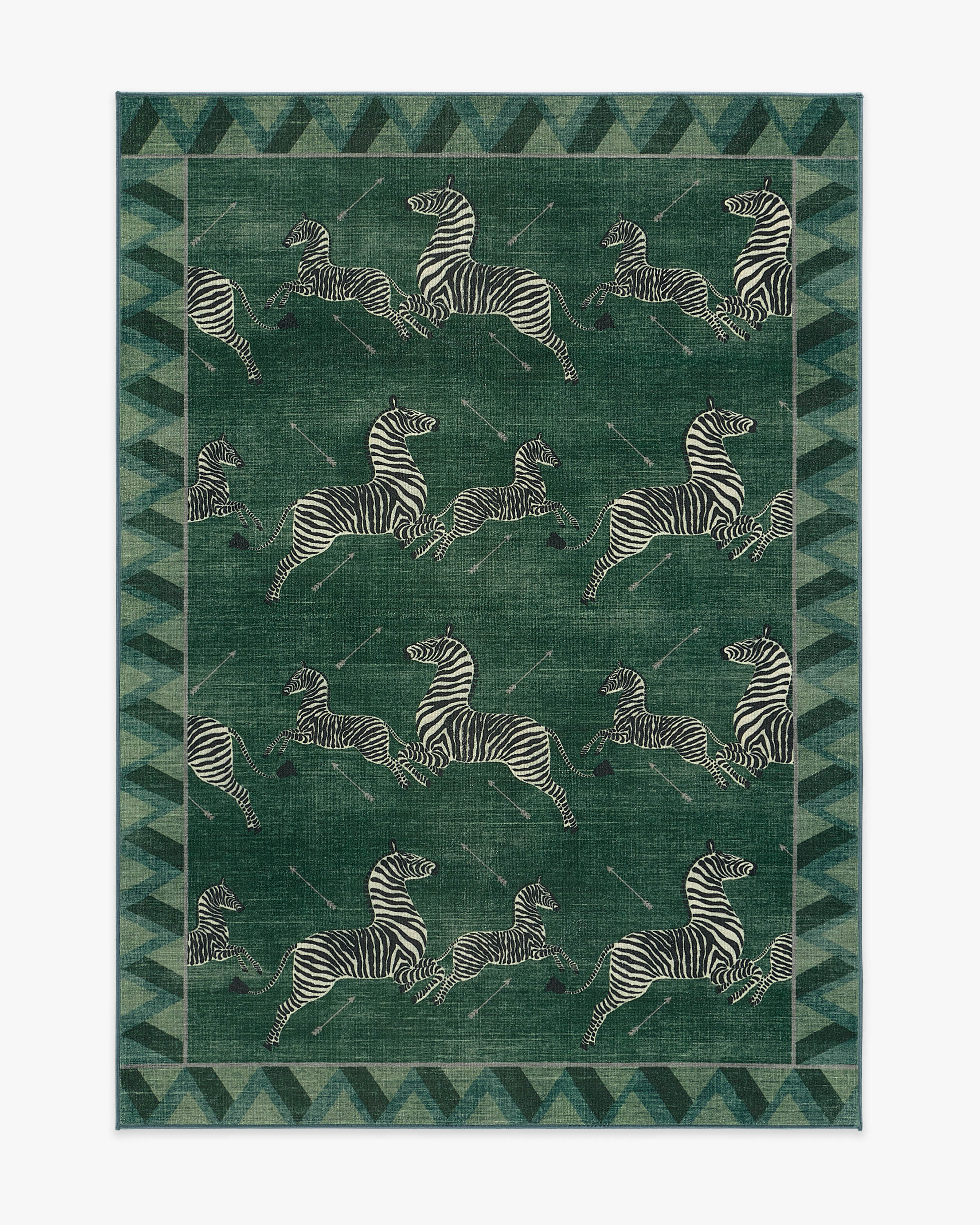 Zebras Green Rug | Ruggable