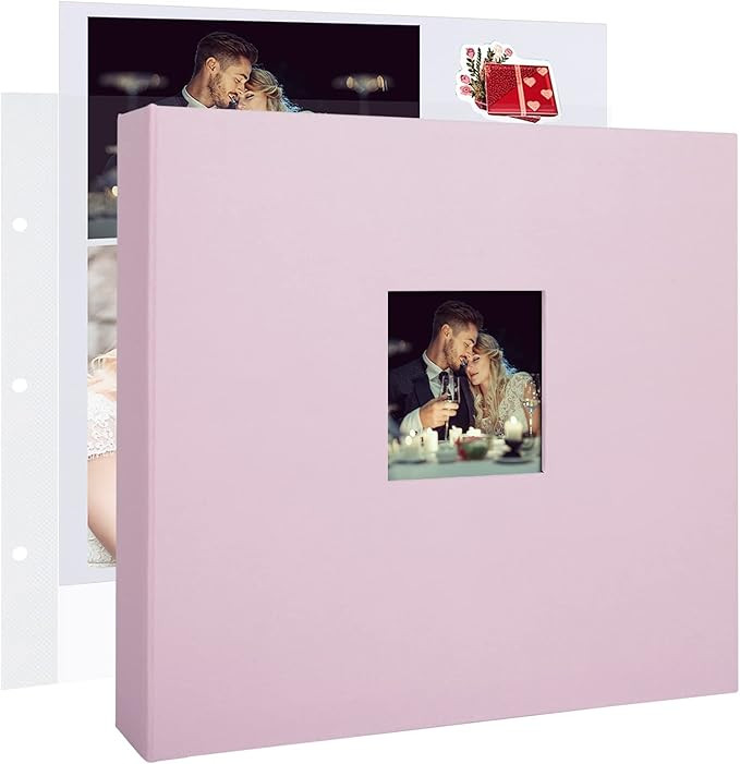 12x12 Inch Large 3 Ring DIY Scrapbook Photo Album Journal with 30 Plastic Sleeves 60 Pages and Fa... | Amazon (US)