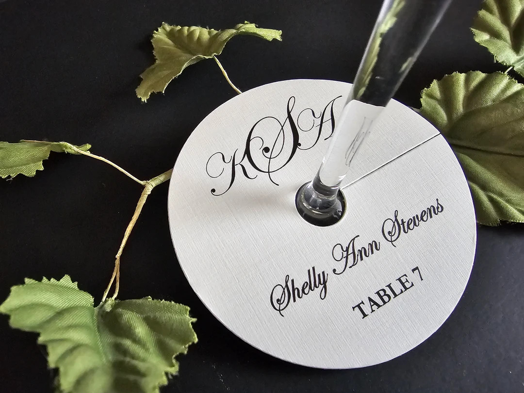 Wine Glass Place Cards, Champagne Glass Tags, Personalized Wine Glass Place Cards, Wedding Wine G... | Etsy (US)