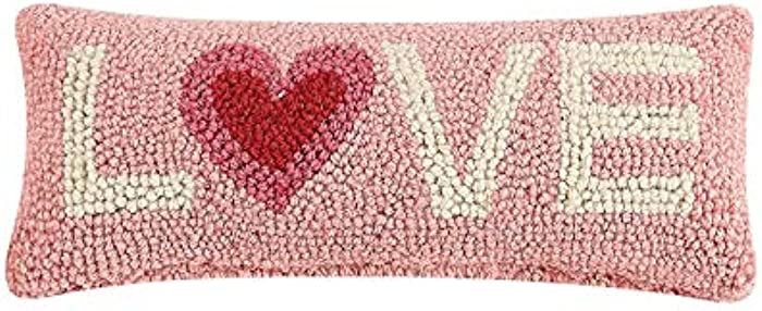 Peking Handicraft 30TG443C05OB Love Blown Filled Hook Pillow, 12-inch Length, Wool and Cotton | Amazon (US)