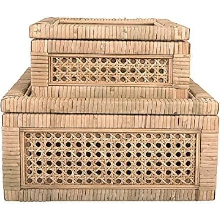 Deco 79 Country cottage Wood Box, Set of 2, 8", 10"W, Brown | Amazon (US)