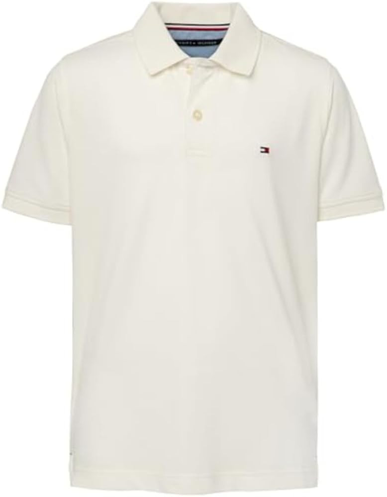 Tommy Hilfiger Boys' Short Sleeve Premium Pique Polo Shirt, Button Closure, Soft & Comfortable | Amazon (US)