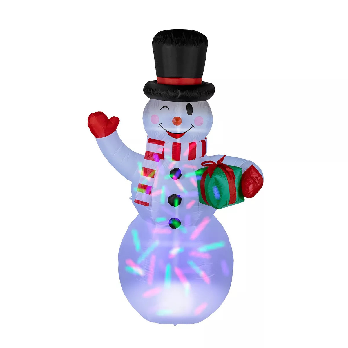 Inflatable 7ft Disco Light-Up Snowman Outdoor Decor | Kohl's
