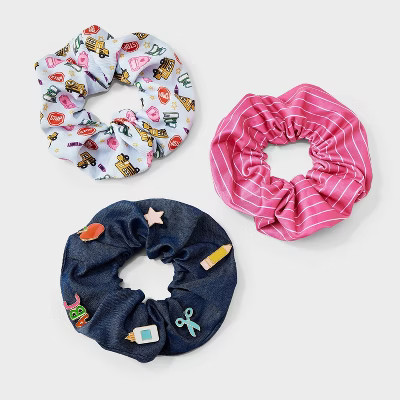 Teacher Print and Denim Hair Twister Set 3pc - Multicolor | Target