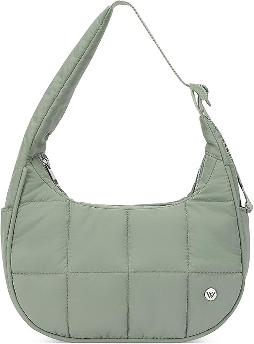 WESTBRONCO Small Puffer Crescent Shoulder Bag for Women, Nylon Quilted Shoulder Purses, Puffy Han... | Amazon (US)