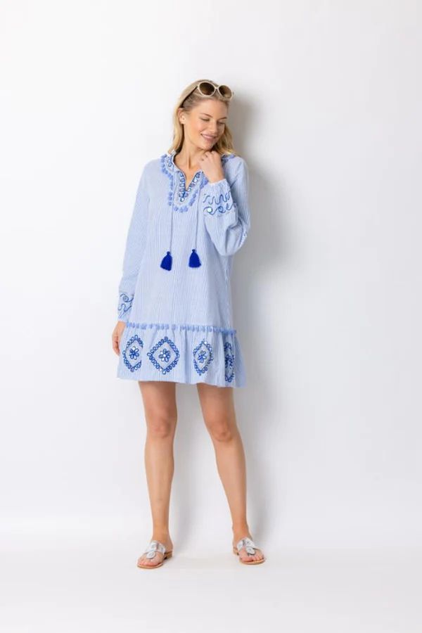 Embellished Long Sleeve Ruffle Hem dress | Sail to Sable