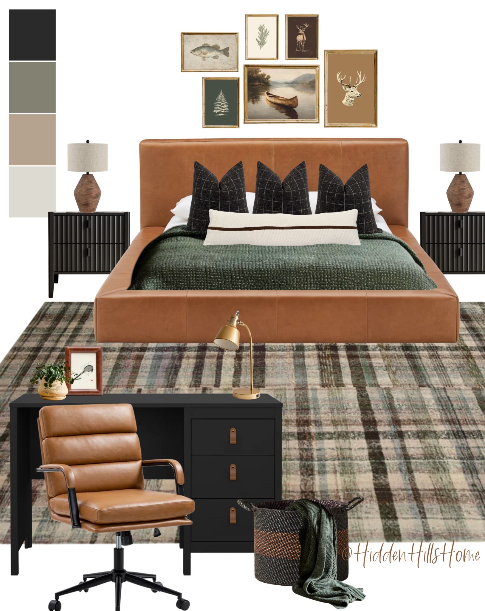 Masculine bedroom decor ideas, teen boys bedroom mood board, home decor, nightstands, bedroom rug, woodlands outdoorsy bedroom, tween boys room design, desk 

#LTKMens #LTKHome #LTKSaleAlert