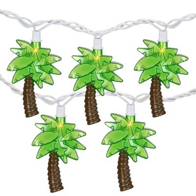 Northlight Tropical Palm Tree Indoor Outdoor Patio Light Set - 7' White Wire - 10ct | Target