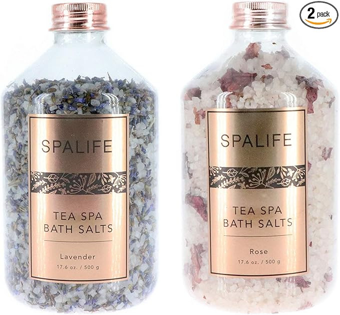 SpaLife Soothing Petal-Infused Effervescent Mineral Bath Salts - 2 Pack 17.6 oz. ea (Lavender & R... | Amazon (US)