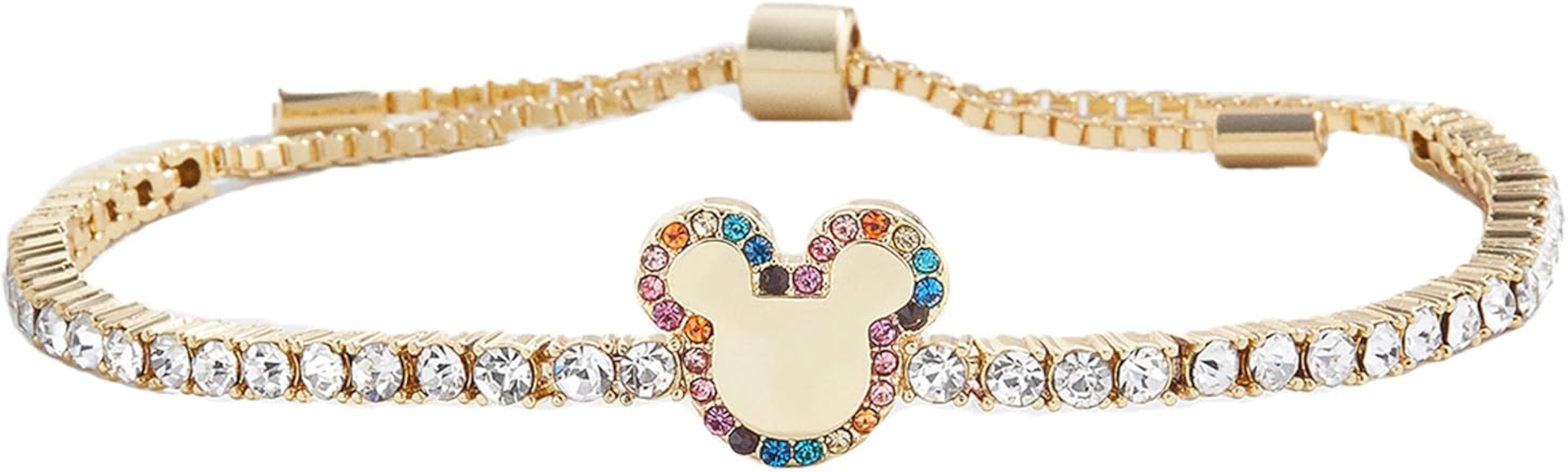 Mickey Mouse Silhouette Tennis Bracelets - Disney Jewelry & Accessories, Stacking Bracelet, Women... | Amazon (US)