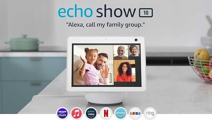 Echo Show 10 (3rd Gen) | HD smart display with premium sound, motion, and Alexa | Glacier White | Amazon (US)