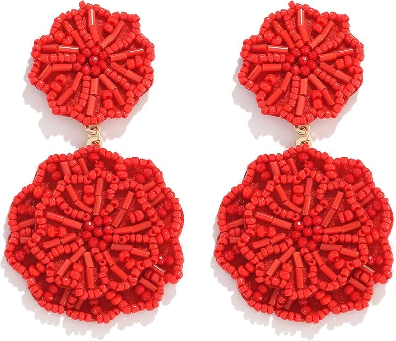 Statement Beaded Drop Earrings for Women Layered Bead Dangle Earrings       
        
           ... | Amazon (US)