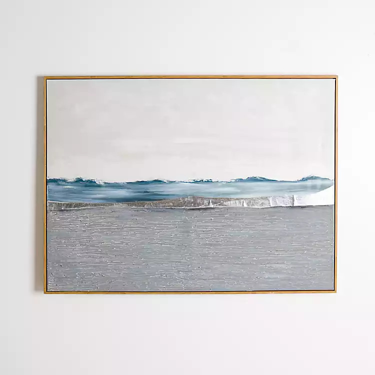 New! Blue & White Handpainted Abstract Canvas Art Print | Kirkland's Home