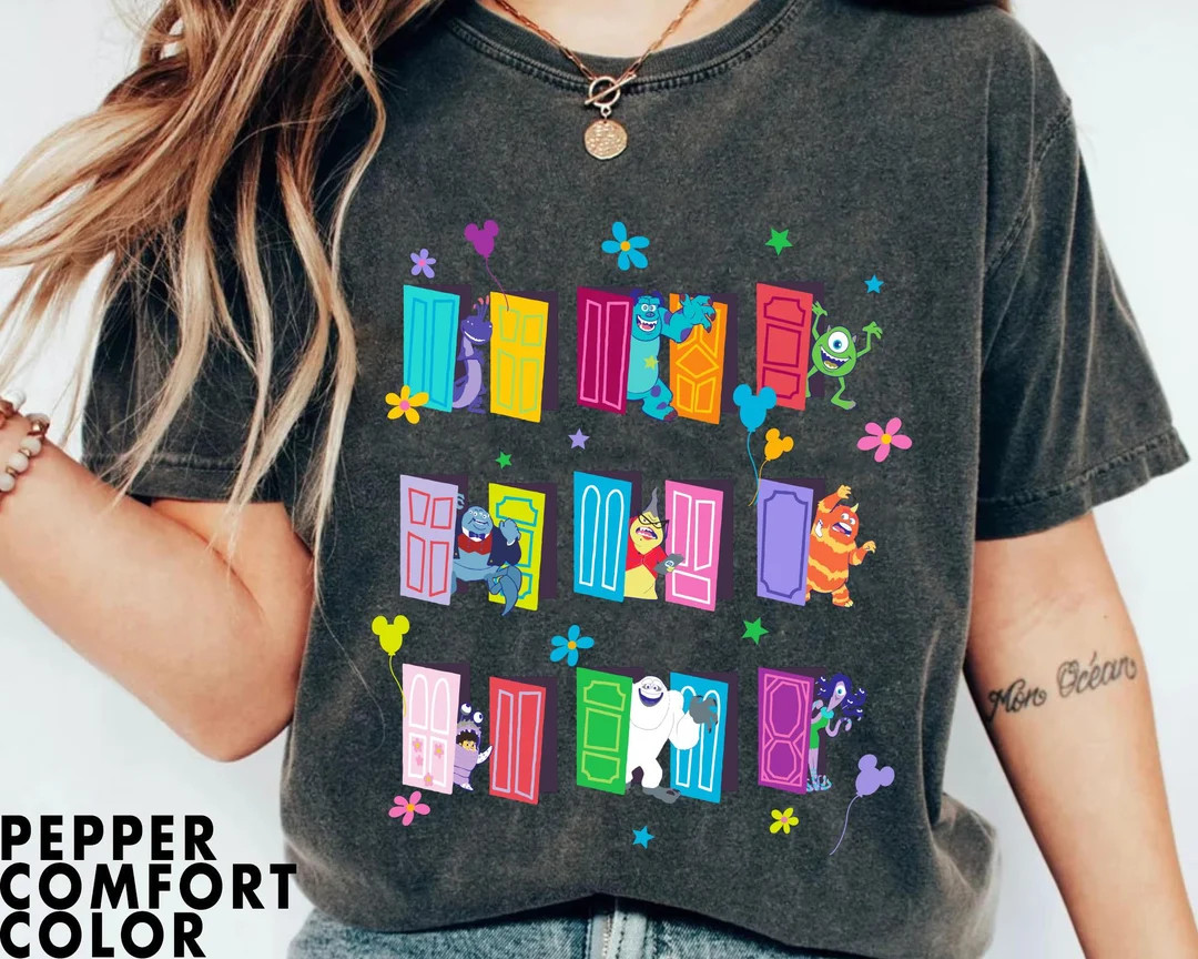 Monsters Inc Doors Group Comfort Colors Shirt, Mike Sulley Boo, Friends T-shirt, 2026 Family Trip... | Etsy (US)