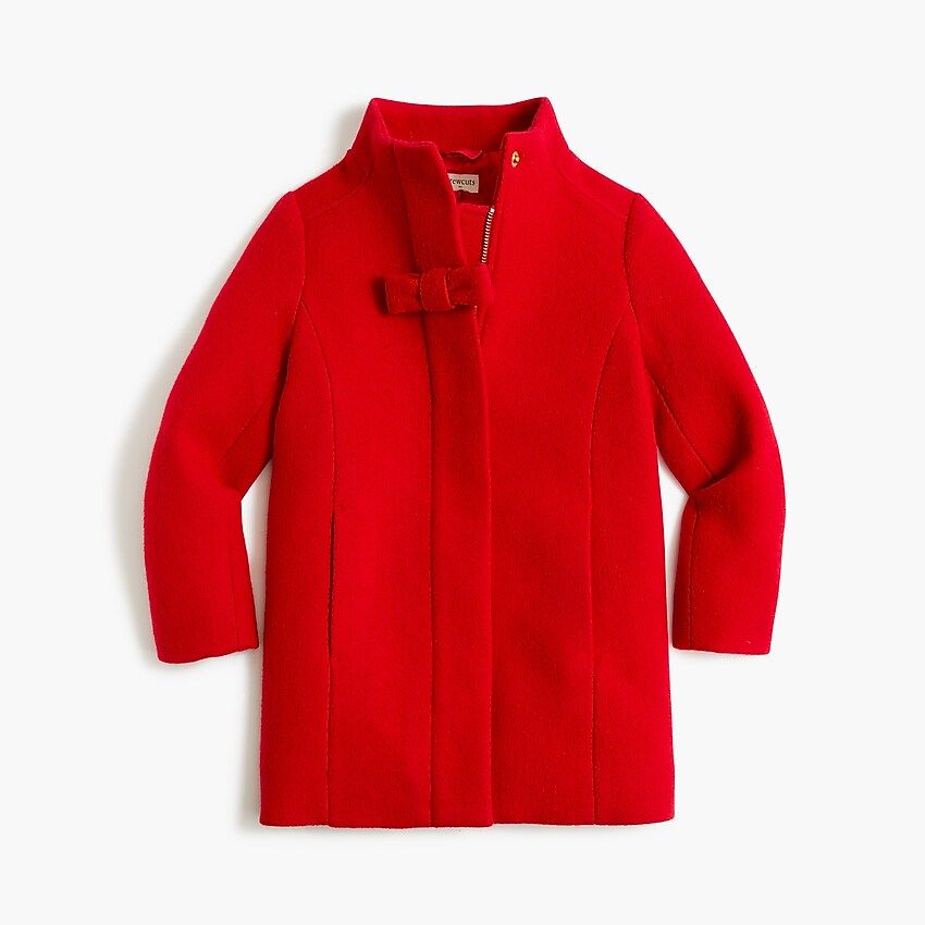 Girls' wool-blend bow coat | J.Crew Factory