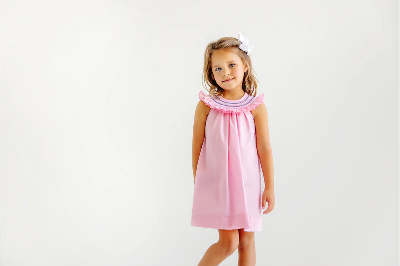 Sleeveless Sandy Smocked Dress - Pier Party Pink with Worth Avenue Whi | The Beaufort Bonnet Company