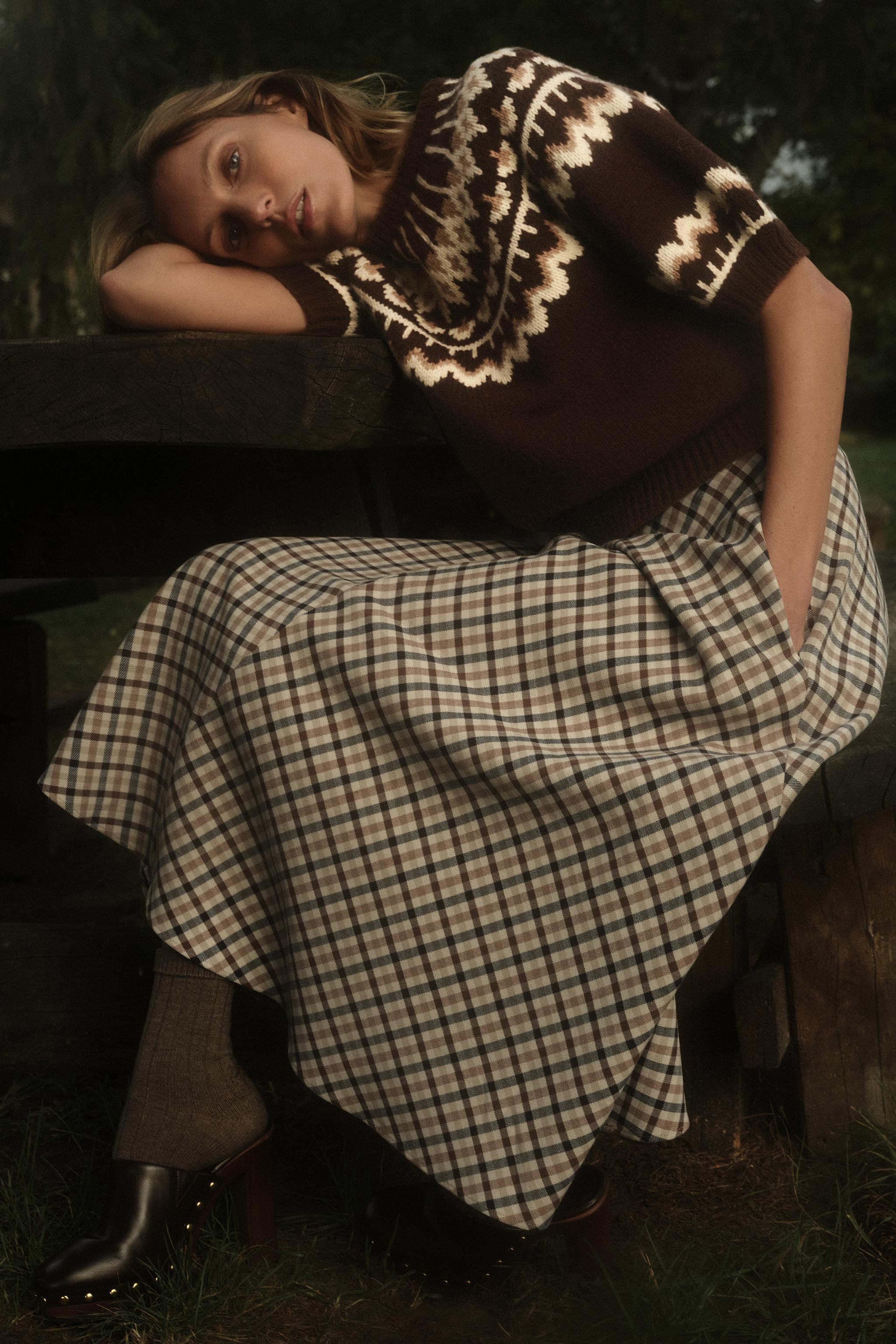 SHORT SLEEVE JACQUARD KNIT SWEATER | Zara US