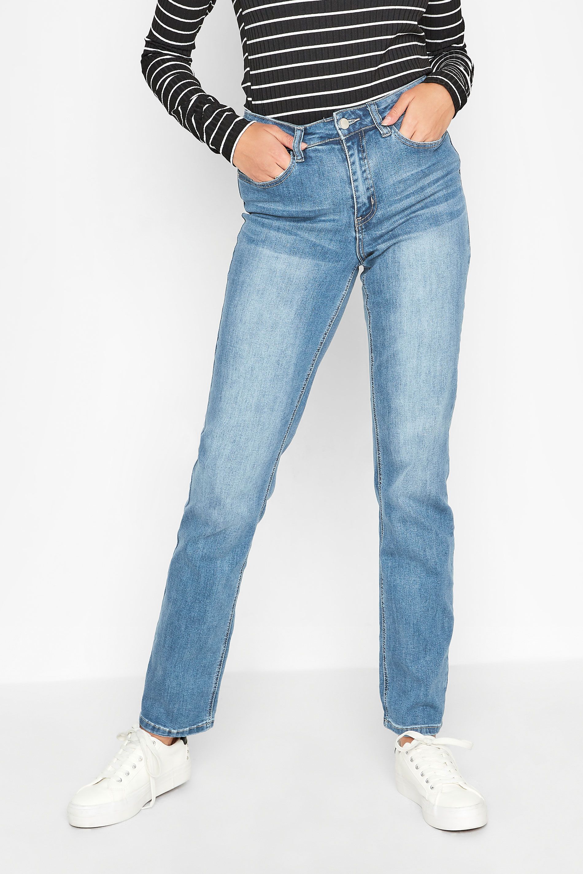 LTS MADE FOR GOOD Tall Blue IVY Stretch Straight Leg Jeans | Long Tall Sally