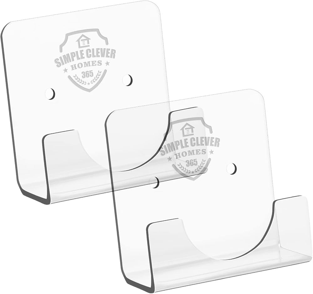 Clear Acrylic Shower Rod Holder for the Wall with Screws Invisible Closet Pole Bracket No Drillin... | Amazon (US)