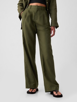 365 High Rise Linen-Cotton Trousers | Gap (US)