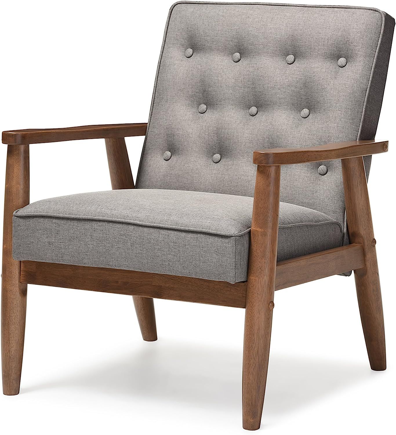 Baxton Studio BBT8013-Grey Chair armchairs, Grey | Amazon (US)