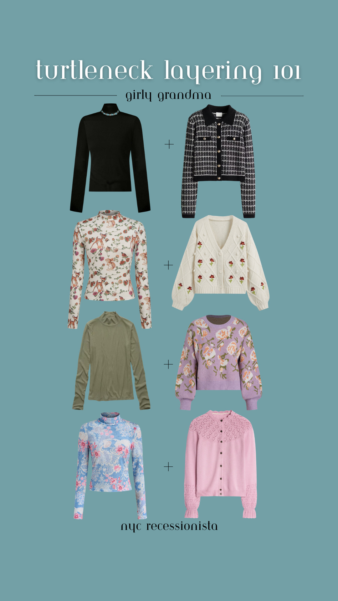 How to layer turtlenecks, girly grandma style!  

 

#LTKSeasonal #LTKFindsUnder100 #LTKStyleTip