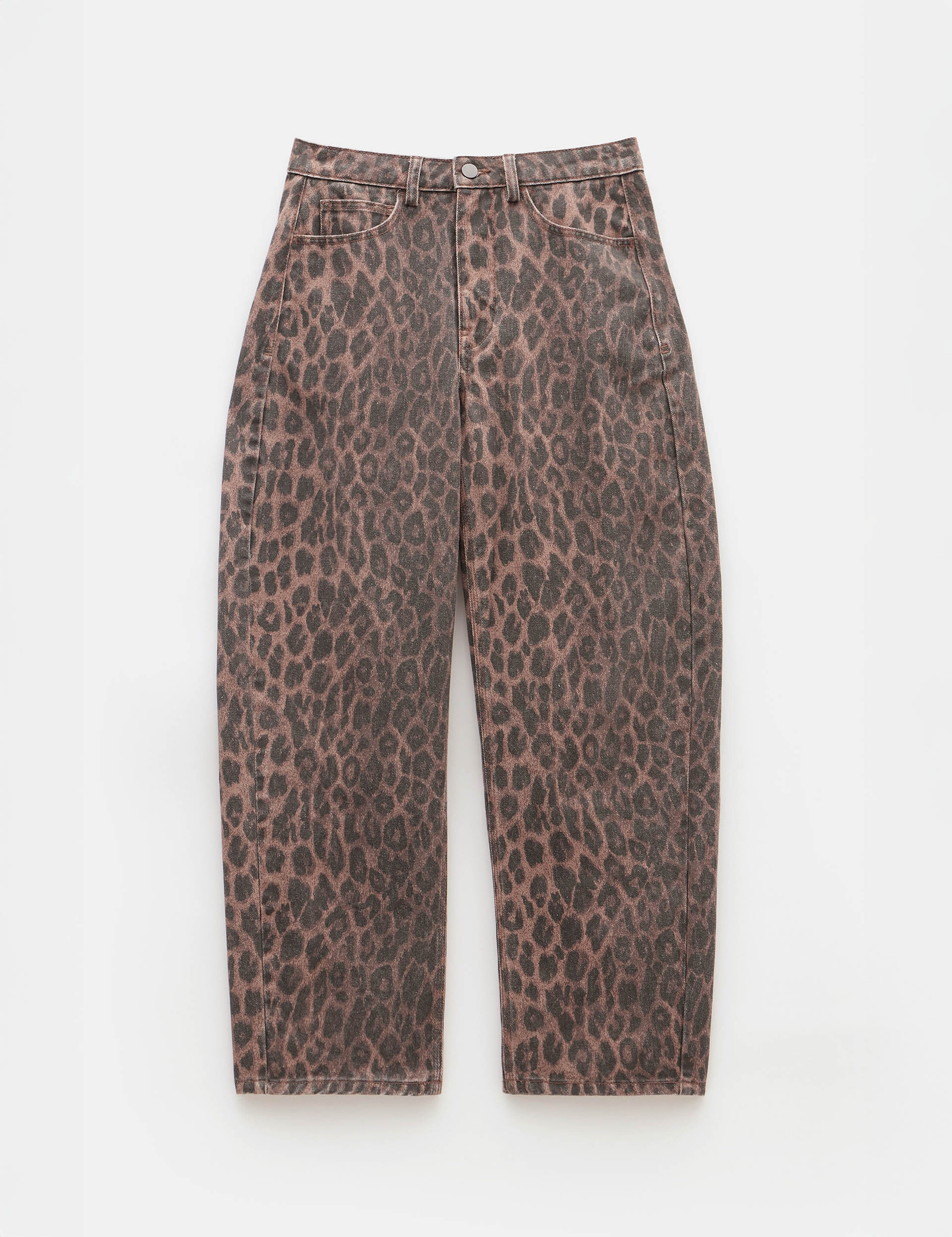 Leopard Print Barrel Leg Jeans | Hush UK